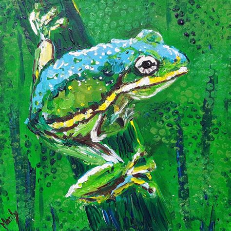 Frog Acrylic Painting By Marily Valkijainen Artfinder