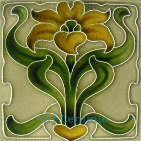 Art Nouveau Ceramic Decorative Wall Tile 6 X 6 Inches 33 In Home