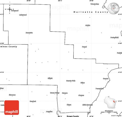 Blank Simple Map Of Oconto County