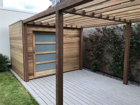 Stylish Contemporary Iroko Hardwood Garden Building Shed Storage