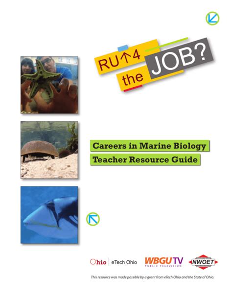 Careers In Marine Biology Teacher Resource Guide