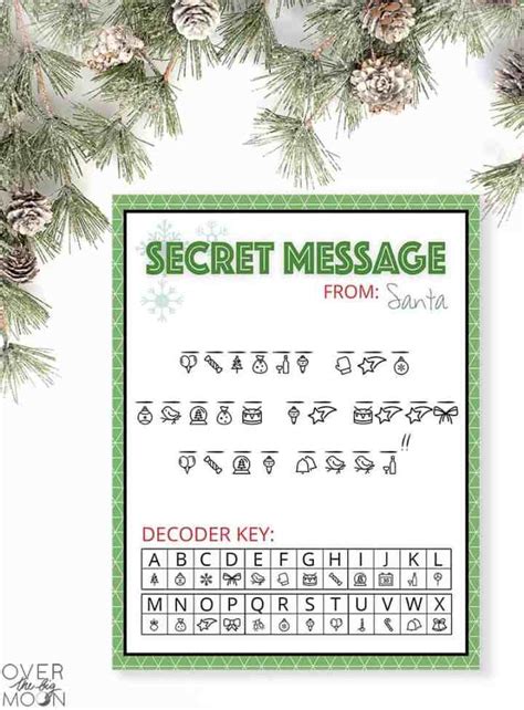secret message from santa printable over the big moon