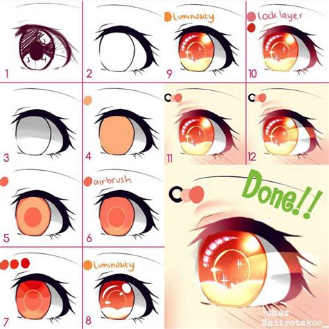 Eye coloring tutorial by Shiirotakee | Anime drawings tutorials, Eye