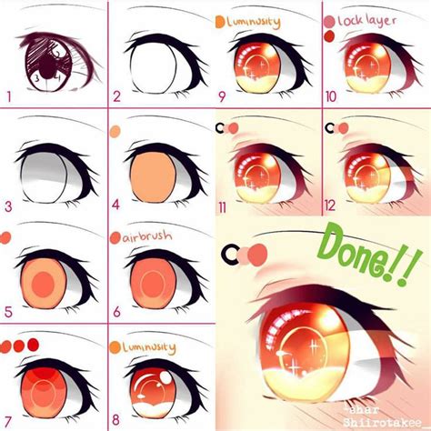 Eye Coloring Tutorial By Shiirotakee Anime Art Tutorial Eye Drawing Digital Painting Tutorials