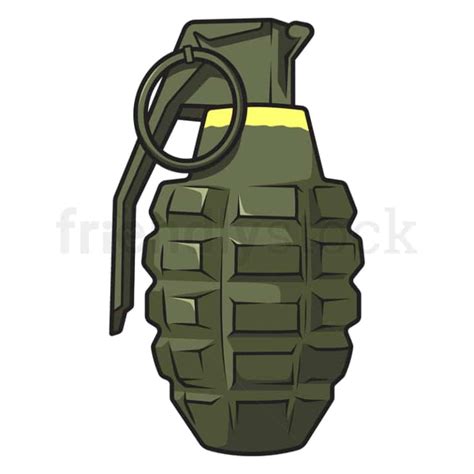 Cartoon Hand Grenade Vector Clipart Royalty Free Image Friendlystock