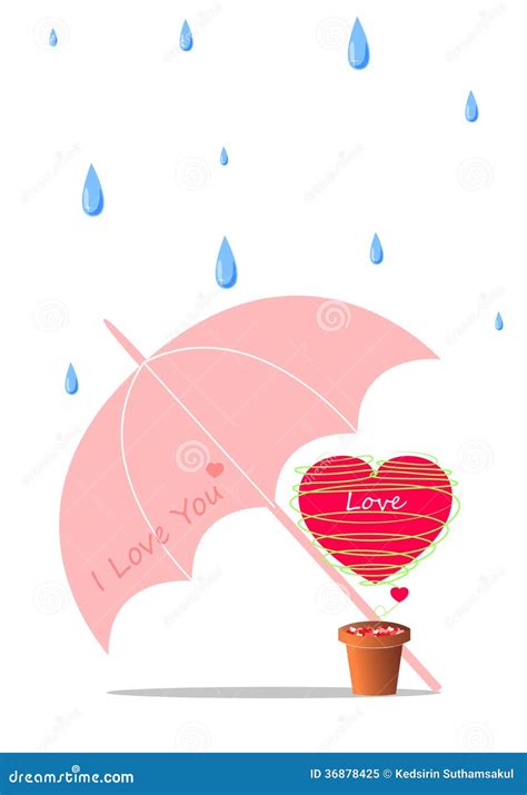Heart And Umbrella Vector Background Stock Vector Illustration Of