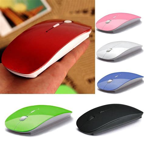 2017 Candy Color Ultra Thin Usb Optical Wireless Mouse 24g Receiver