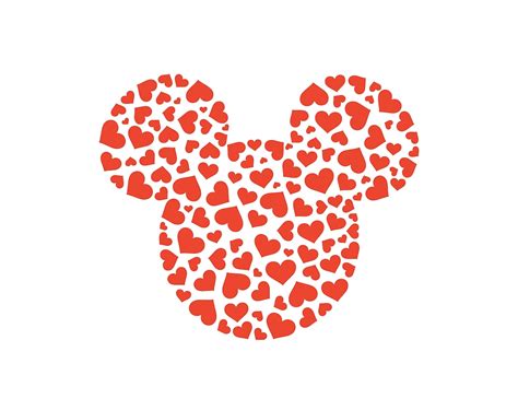 Mickey Hearts Bundle 4 Colors Svg Png Valentines Day Print Etsy