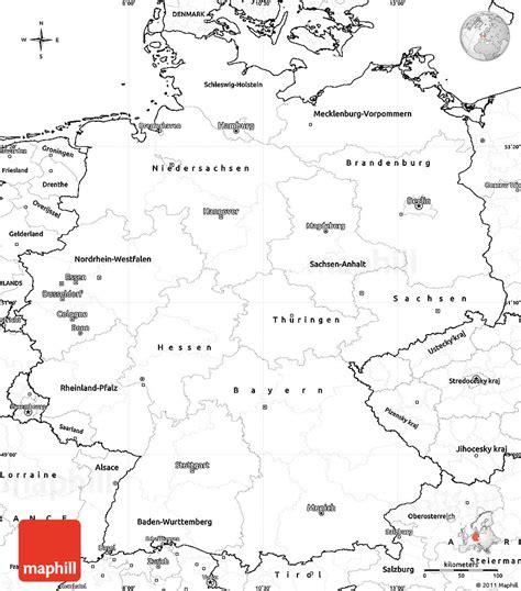 Blank Simple Map Of Germany