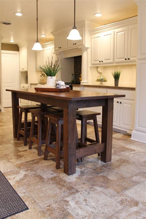 Rustic Farmhouse Barisland Table With 6 Barstools Etsy In 2021