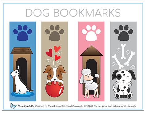Printable Dog Bookmarks For Kids Babies To Bookworms Cute Dog