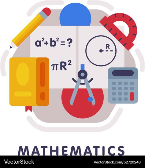 Mathematics School Subject Icon Education And Vector Image