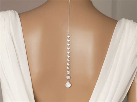 Full Sterling Silver Sparkling Backdrop Chain Choker Necklace Ideal Bridal Jewellery Backless