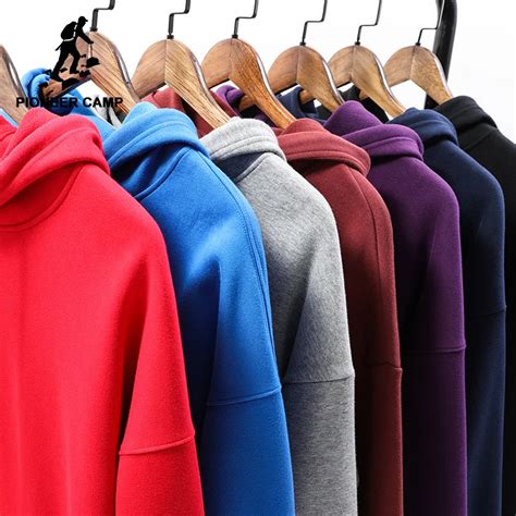 Pioneer Camp New Thick Warm Sweatshirt Hoodies Men Brand Clothing Solid
