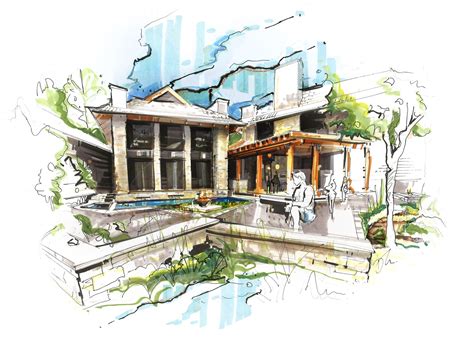 Building Illustration Architecture Design Drawing Architecture Drawing