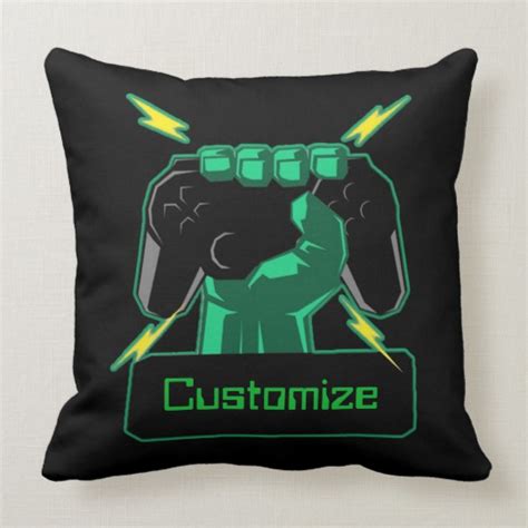 Personalized Power Gamer Throw Pillow Zazzle Throw Pillows Custom