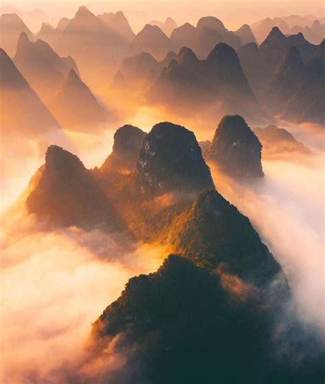 Canon Photography Stunning Sunset Colours Over Guilin China