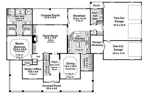 Country Style House Plan 4 Beds 35 Baths 3000 Sqft Plan 21 323