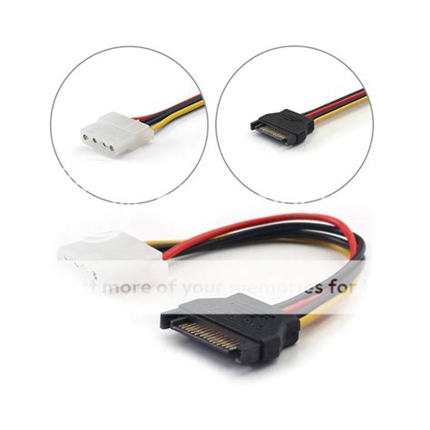 15 Pin Sata Male To 4 Pin Molex Female Ide Hdd Power Hard Drive Cable