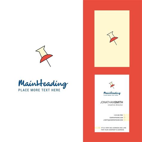 Paper Pin Creative Logo And Business Card Vertical Design Vector