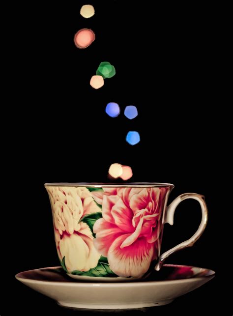 Free Images Bokeh Tea Drink Mug Coffee Cup Lights Illustration