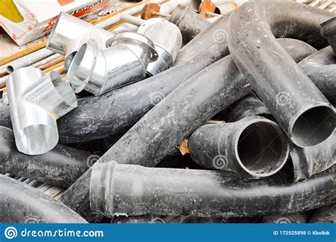 It is commonly referred to as abs pipe. Large Black Plastic Sewer Plumbing Pipes For The ...