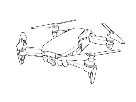 Mavic Air Line Art Drawing By Simply Lines On Dribbble