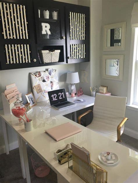 Pink Gold Black And Gold Office Homeofficeideas Cozy Home Office