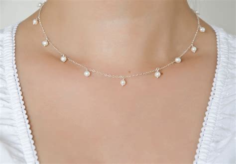 Freshwater Pearls Necklace Bride Bridesmaid Jewelry Everyday Jewelry