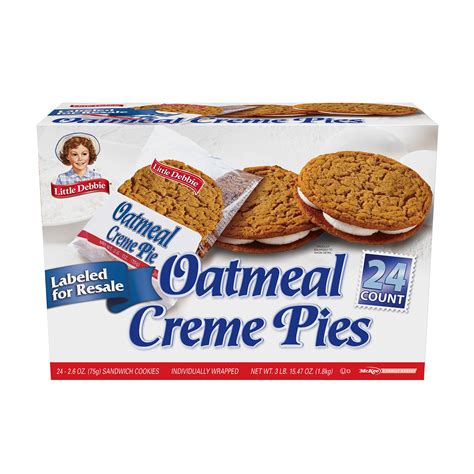 little debbie oatmeal creme pies 24 count of 2 6 oz cookies 62 4 oz oatmeal 2 6 ounce pack of 24