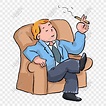 男生坐在沙發上抽煙卡通漫畫PSD圖案素材免費下載，圖片尺寸2000 × 2000px - Lovepik