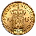 Royal Dutch Mint - Netherlands Gold 10 Guilders Average Circ - Walmart ...