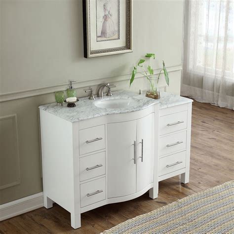 54 Bathroom Vanity 54 Single Shaker White Solid Wood Bathroom Vanity