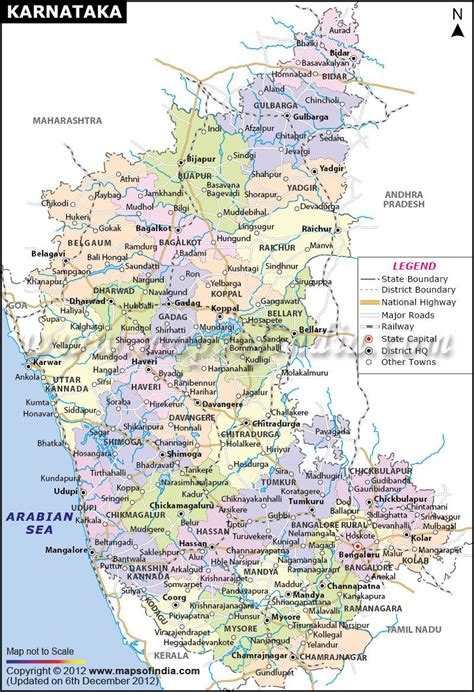 Karnataka is one of the states in india located in the western part of the country, on the shores of the arabian sea. Map of Karnataka | India world map, Indian history facts, Karnataka