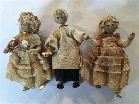 Antiquevintage Grecon 3 Dolls House Dolls A Vicar A Bride A