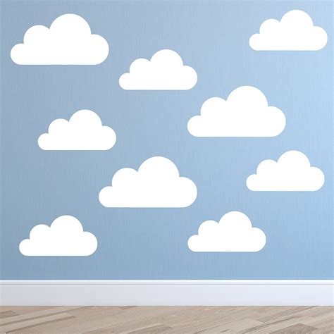 Set Of Large Clouds Wall Decal Nursery Wall Decal Childs