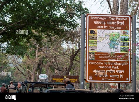 Bandhavgarh Madhya Pradesh India April Welcome Signboard