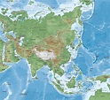 Vector Map of Asia Continent Physical | One Stop Map