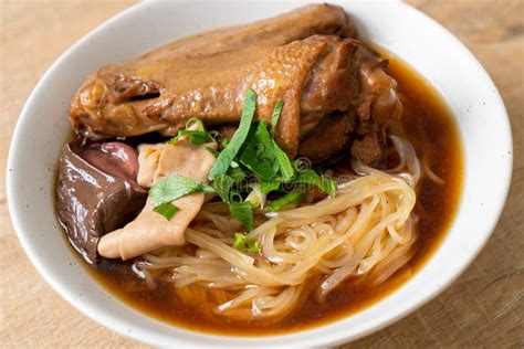 Braised Duck Noodles With Brown Soup Stock Image Image Of Noodle