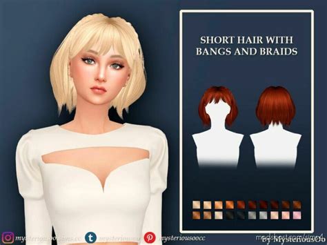 Short Hair With Bangs And Braids Sims 4 Mod Modshost