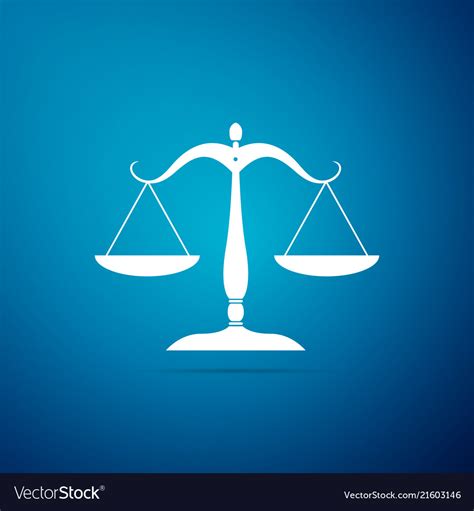 Scales Of Justice Icon Isolated On Blue Background