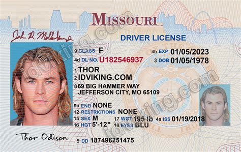 Missouri Mo Drivers License Psd Template Download Idviking Best