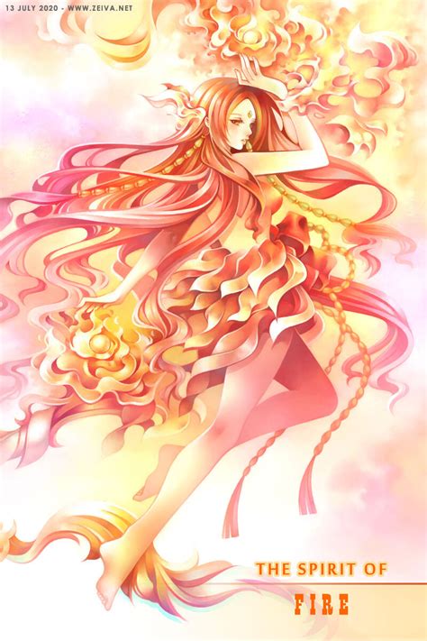anime fire spirit girl