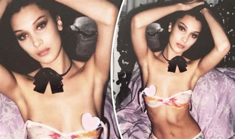 Bella Hadid Exposes Nipple As She Writhes Around In Colourful Lingerie