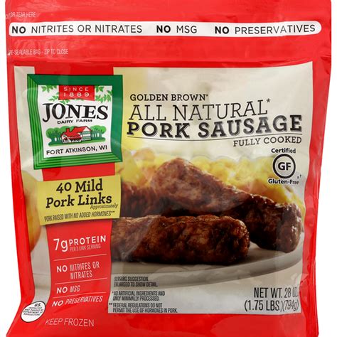 Jones Dairy Farm Sausage Links Pork Mild Golden Brown Each