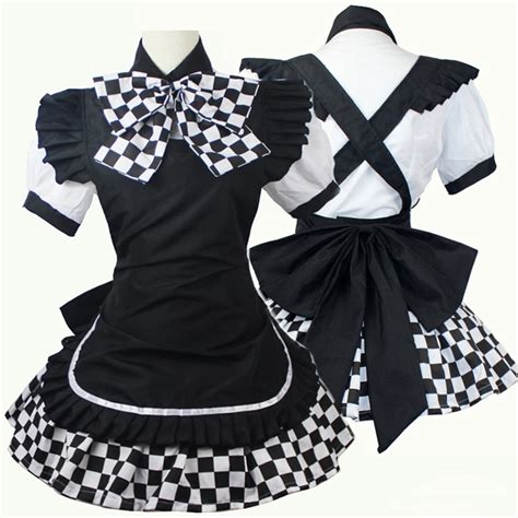 Anime Maid Costume Haiyore Nyaruko San Black White Skirt