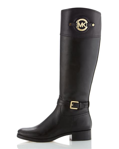 Lyst Michael Michael Kors Stockard Leather Riding Boot In Black
