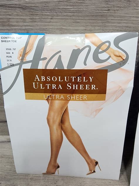 hanes absolutely ultra sheer control top pantyhose sheer toe size b