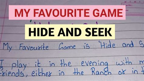 My Favourite Game Hide and Seek // 10 Lines on Hide and Seek in english