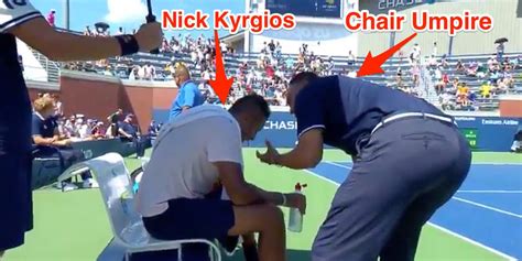 nick kyrgios appeared to get pep talk from us open umpire during match